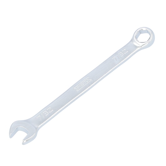 PROTO J1207EFM combination wrench, polished steel finish, 7/32 inch, product angle on white background.