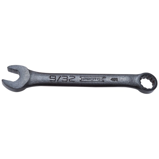 PROTO J1209ESB combination wrench 9/32 inch, matte black finish, front view on white background.