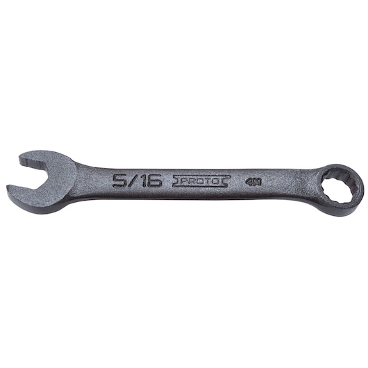 PROTO J1210ESB combination wrench 5/16 inch, dark finish, product side view on white background.