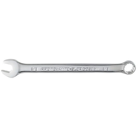 PROTO J1212-T500 combination wrench, chrome finish, open end and box end, front angle on white background.