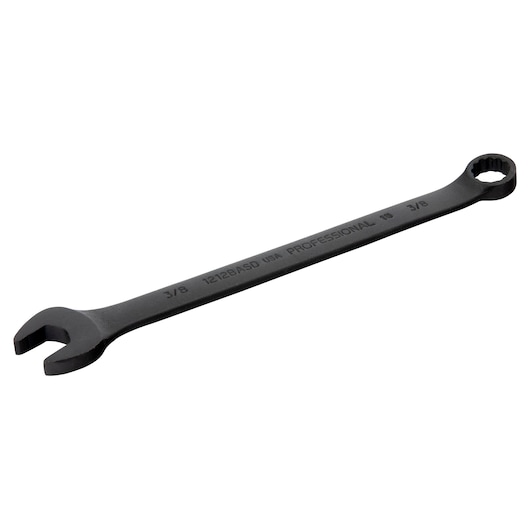 PROTO J1212BASD black combination wrench with open-end and box-end, angled view on white background.