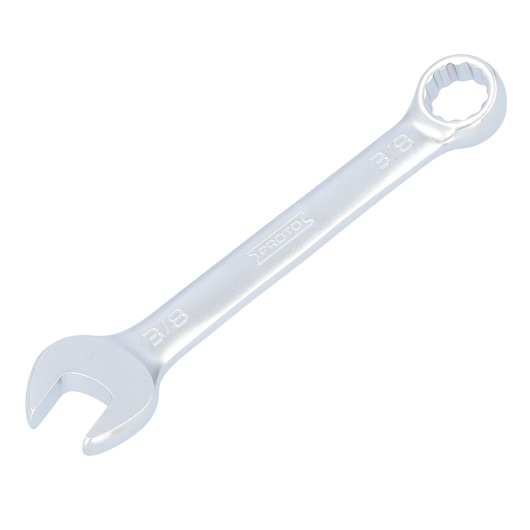 PROTO J1212EFM chrome combination wrench, 3/8 inch, angled view on white background.