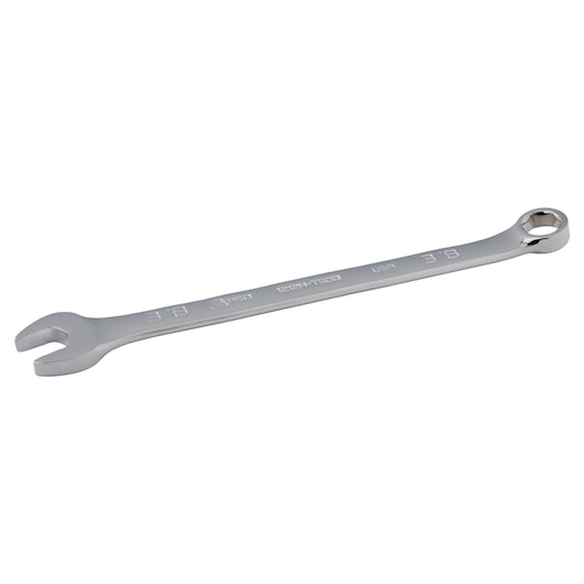 PROTO J1212H-T500 combination wrench, polished chrome finish, 3/8 inch size, angled side on white background.