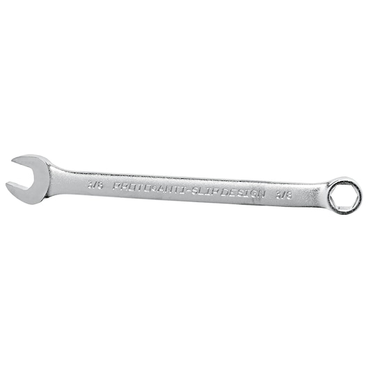 PROTO J1212HASD combination wrench, chrome finish, box end and open end, photography, white background side view.