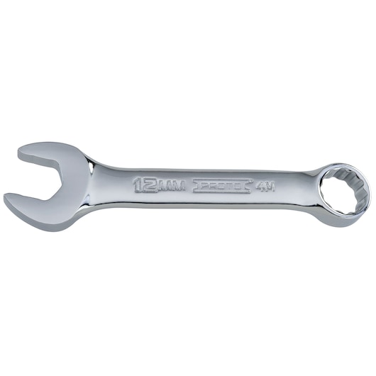 PROTO J1212MES combination wrench, 12mm size, chrome finish, flat side view on white background.