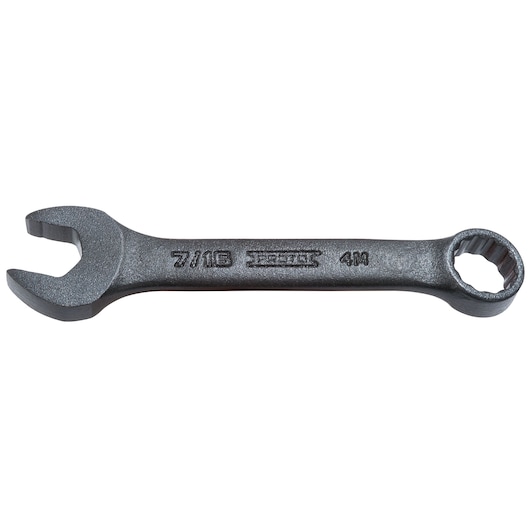 PROTO J1214ESB combination wrench, 7/16 inch, metallic, side angle on white background