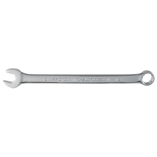 PROTO J1216-T500 combination wrench, chrome finish, 1/2 inch size, side view on white background.