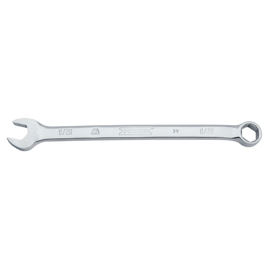 PROTO J1216H-T500 combination wrench, silver, 1/2 inch size, front angle on white background