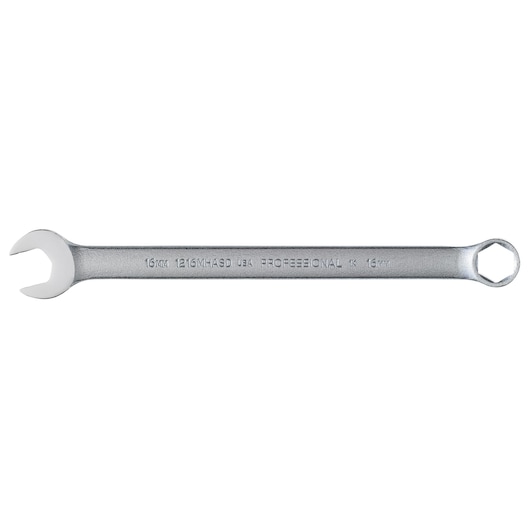 PROTO J1216MHASD combination wrench, 16mm, silver finish, straight-on white background.