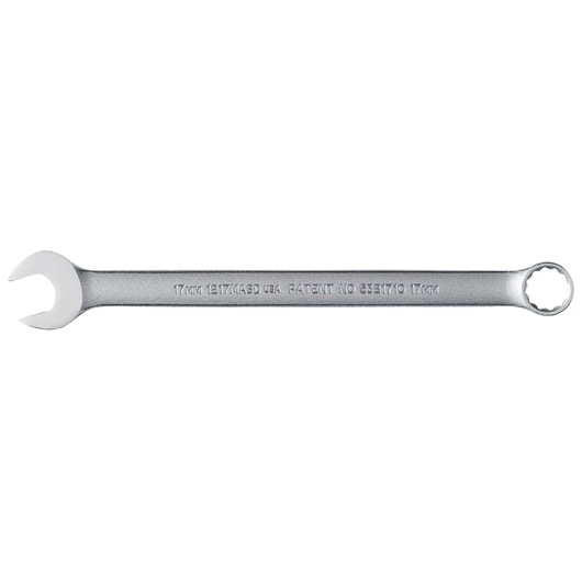 PROTO J1217MHASD combination wrench, 17mm, matte finish, photographed flat on white background.