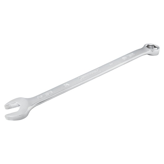 PROTO J1218H-T500 combination wrench with open and box end, chrome finish, angled on white background.