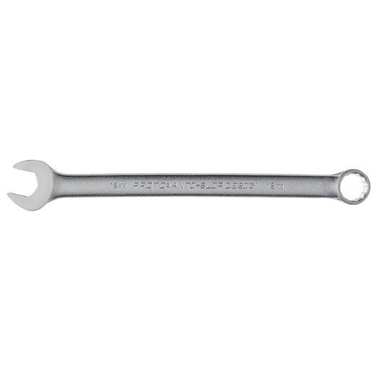 PROTO J1218MASD combination wrench, 18mm, silver, photographed flat on a white background.