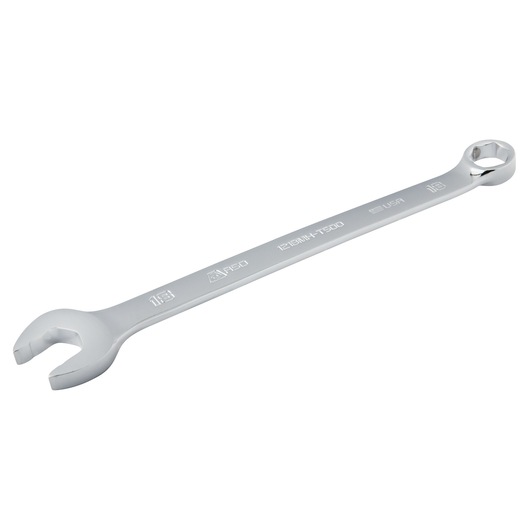 Photo of PROTO J1218MH-T500 chrome combination wrench, angled view on white background.