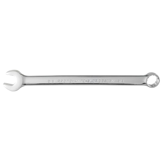 PROTO J1220-T500 combination wrench, chrome finish, photographed on white background, one side open and one side boxed.
