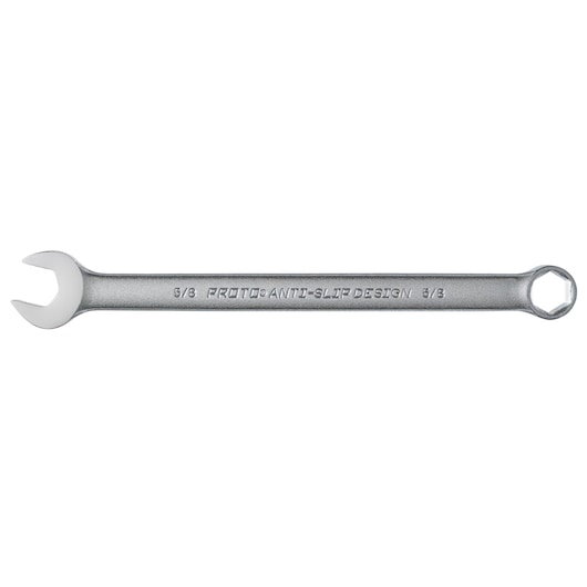 PROTO J1220HASD combination wrench with anti-slip design, silver finish, shown flat on white background.