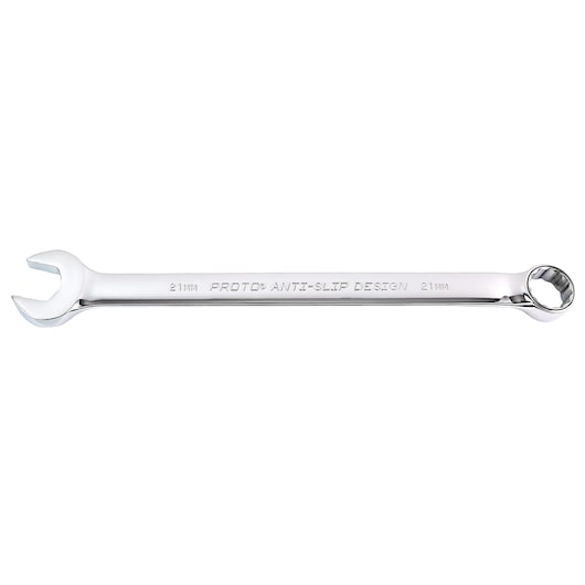 PROTO J1221M-T500 combination wrench, 21mm size, chrome finish, photography on white background