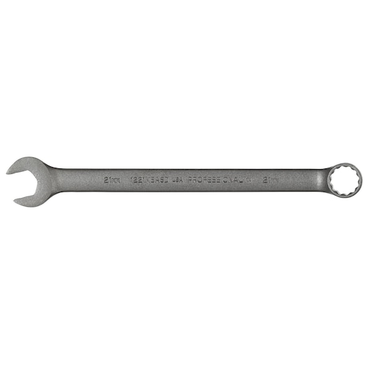 PROTO J1221MBASD silver combination wrench, 21mm size, horizontal product angle on white background.