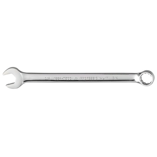 PROTO J1224-T500 combination wrench, chrome finish, photographed on white background.