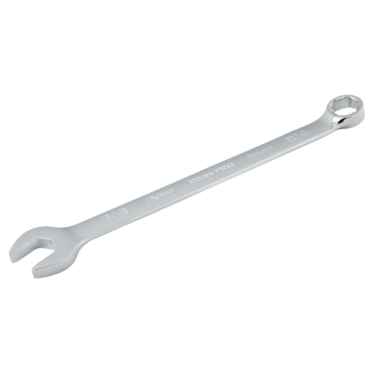 Photo of PROTO J1224H-T500 polished combination wrench, 3/4 inch size, angled view on white background.