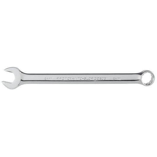 PROTO chrome combination wrench 24mm, SKU J1224M-T500, product photo, horizontal angle, white background.