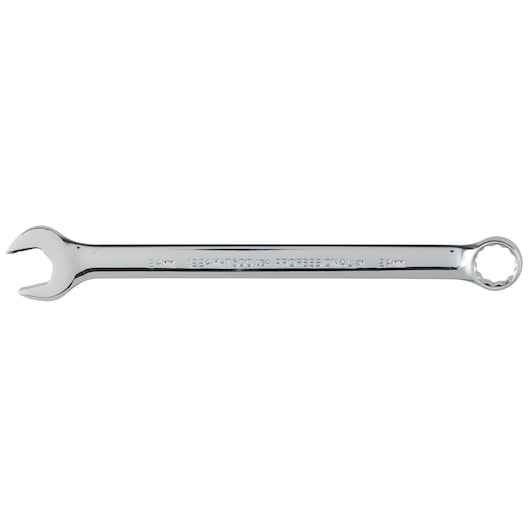 PROTO J1224M-T500 chrome combination wrench, 24mm, product side angle on white background.