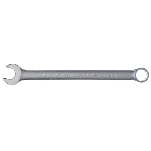 Photo of PROTO J1224MASD 24mm combination wrench, silver, on white background, tool category.