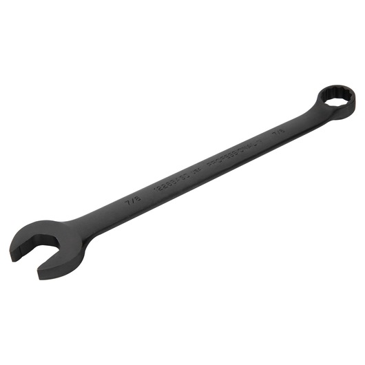 PROTO J1228BASD black combination wrench with open and box ends, angled on white background.