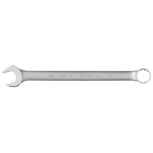PROTO J1228MASD combination wrench, silver finish, 28mm, straight view on white background.
