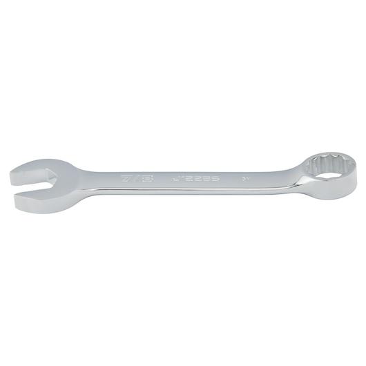PROTO J1228S combination wrench, chrome finish, 7/8 inch size, product photo on white background.