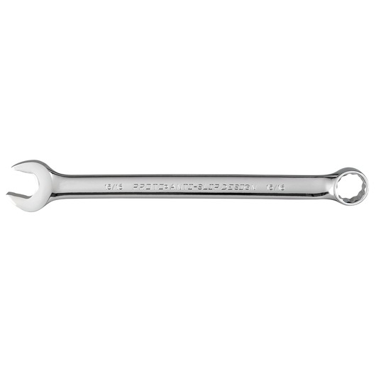 PROTO J1230-T500 combination wrench with open and box ends, polished chrome finish, side view, white background.