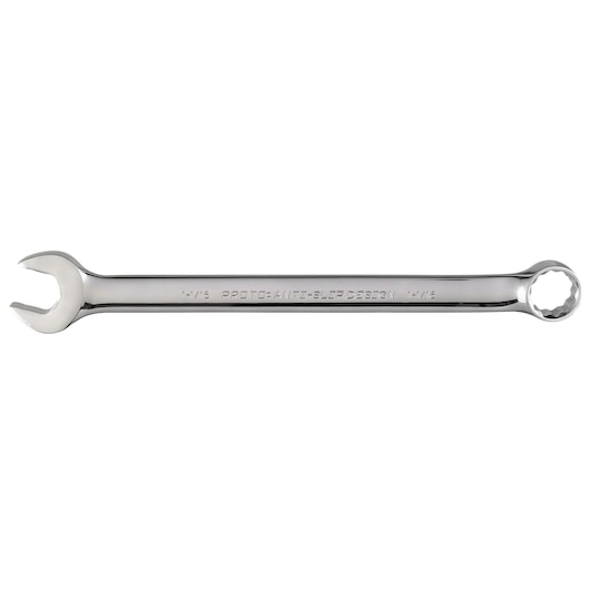 PROTO chrome combination wrench J1234-T500, open-end and box-end, white background, side view.