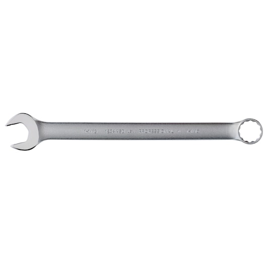PROTO J1234ASD combination wrench, chrome finish, photography, top view on white background.
