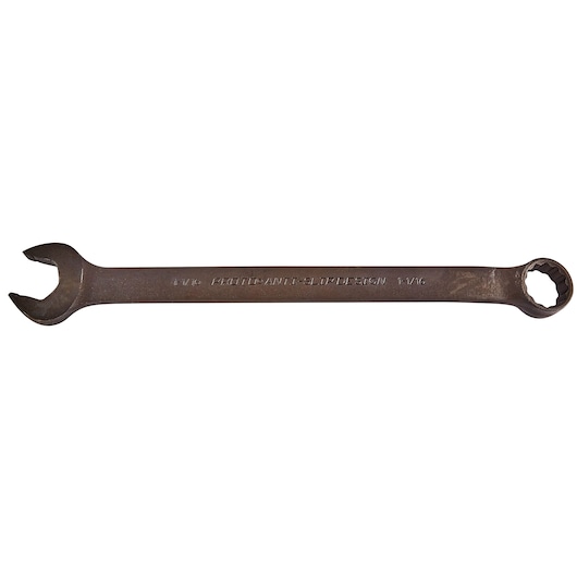 PROTO J1234BASD combination wrench with open and box end, dark finish, photography on white background.