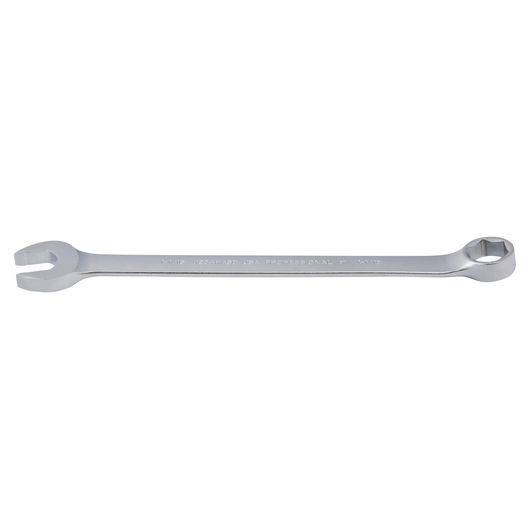 Photo of PROTO J1234HASD combination wrench, silver, front angle, isolated on white background.