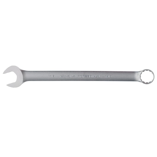 PROTO J1236ASD combination wrench, silver finish, straight-on angle, open and box ends visible.