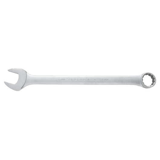 PROTO J1236M silver combination wrench 30mm, side angle on white background.