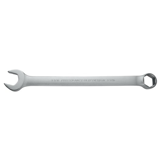 PROTO J1238HASD combination wrench, silver finish, flat lay angle, open-end and box-end design.