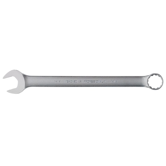 Photo of a PROTO J1240ASD combination wrench, silver finish, box end and open end, side view on white background.