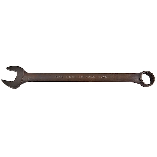 PROTO J1246B combination wrench, dark metal finish, box end and open end, flat lay on white background.