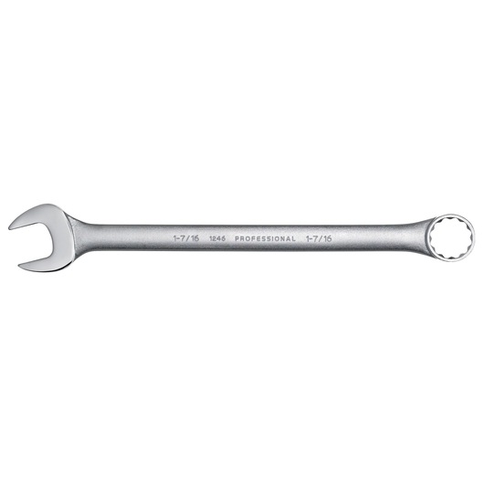 PROTO J1246 combination wrench, silver, photographed from the side on a white background.