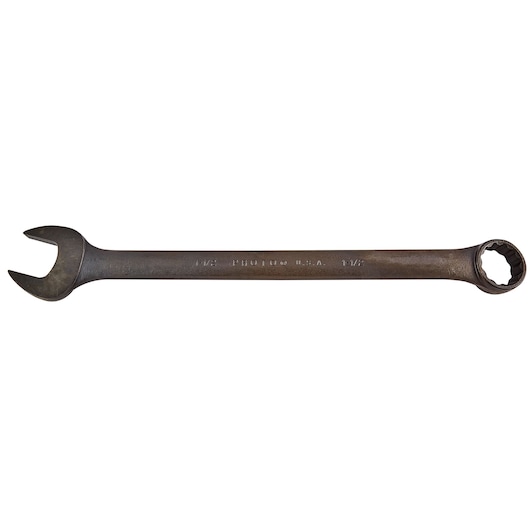 PROTO J1248B combination wrench with open and box ends, steel, front angle, white background.
