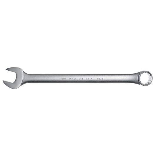 Photo of a PROTO J1252 combination wrench, silver finish, flat angle, white background.