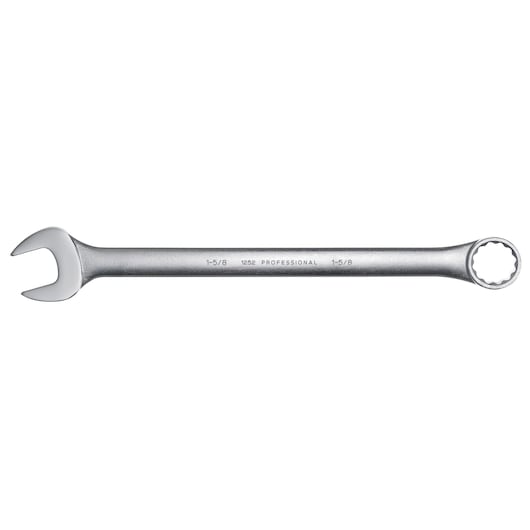PROTO J1252 combination wrench with open and box ends, silver finish, front angle on white background