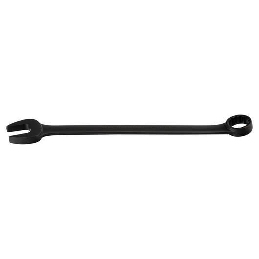 Photo of PROTO J1254B black combination wrench with open and box end, side view on white background.