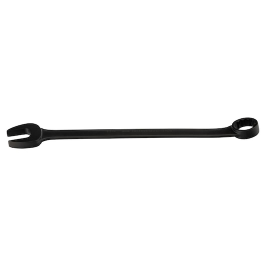 PROTO J1256B black combination wrench with open and box ends, product photography, side angle on white background.