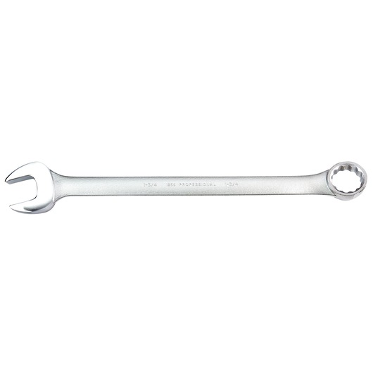 PROTO J1256 combination wrench silver finish side view on white background.