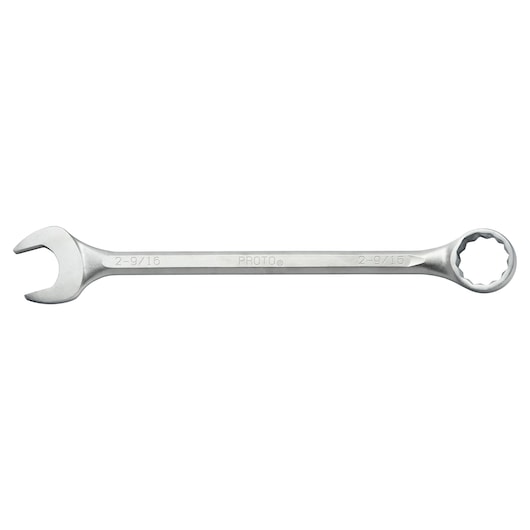PROTO J1282 combination wrench, silver finish, flat lay on white background, open and box end.