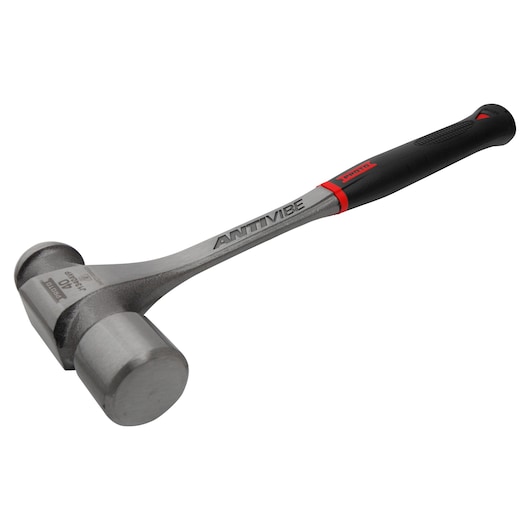 PROTO J1340AVP anti-vibe dead blow hammer with black and red handle, angled view on white background.