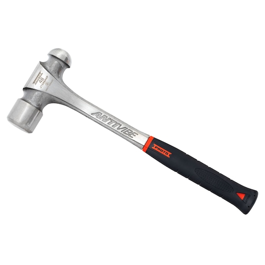 PROTO J1348AVP anti-vibe hammer with black and red rubber grip, side angle on white background