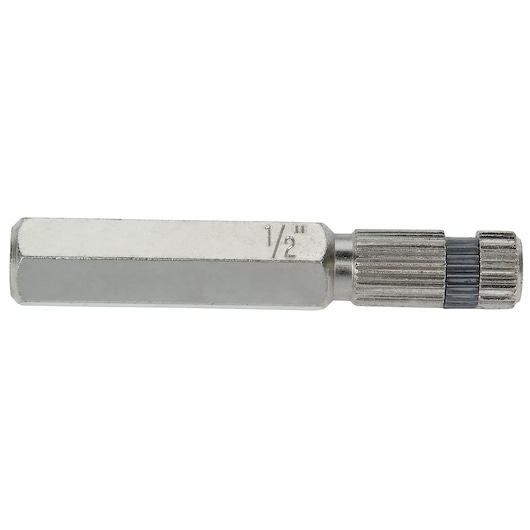 PROTO J140-12 hex socket bit with splined end, steel, top-down angle, white background.